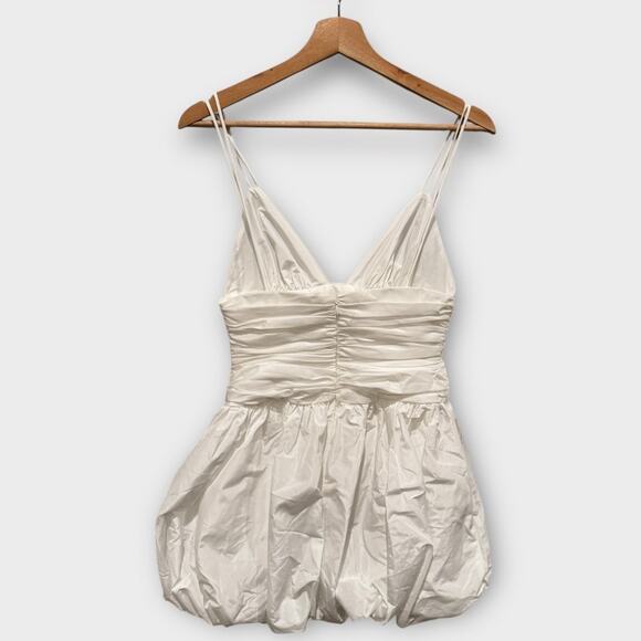 STAUD Loren Ruched Taffeta Mini Dress Size 4 - Picture 8 of 13